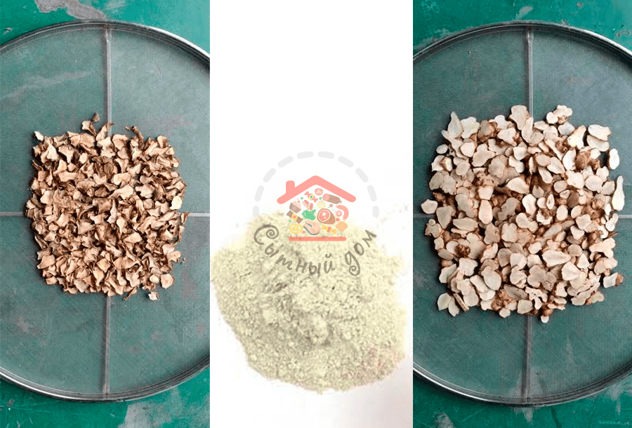 Линия производства порошка из клубней топинамбура - образцы продукции